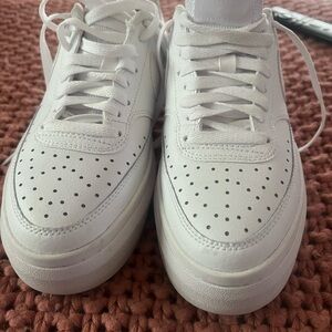 Nike Platform White Perforated Athletic Shoes